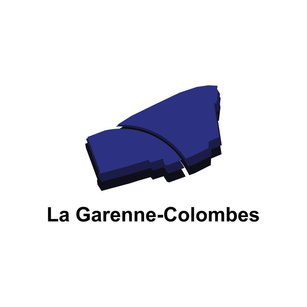 le garenne kolumbien Stadt von Frankreich Karte Illustration, Vorlage mit Gliederung Grafik skizzieren Design vektor