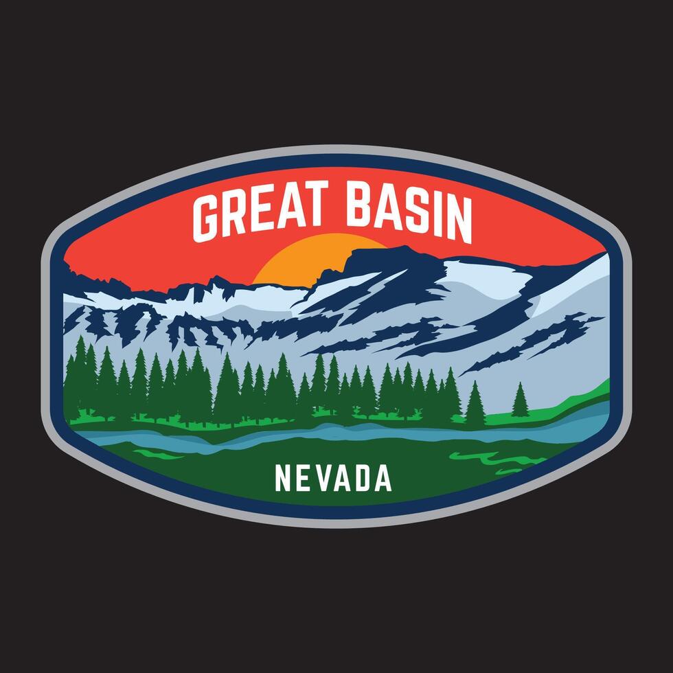 großartig Becken National Park Illustration, perfekt zum t Hemd und Patch Design vektor