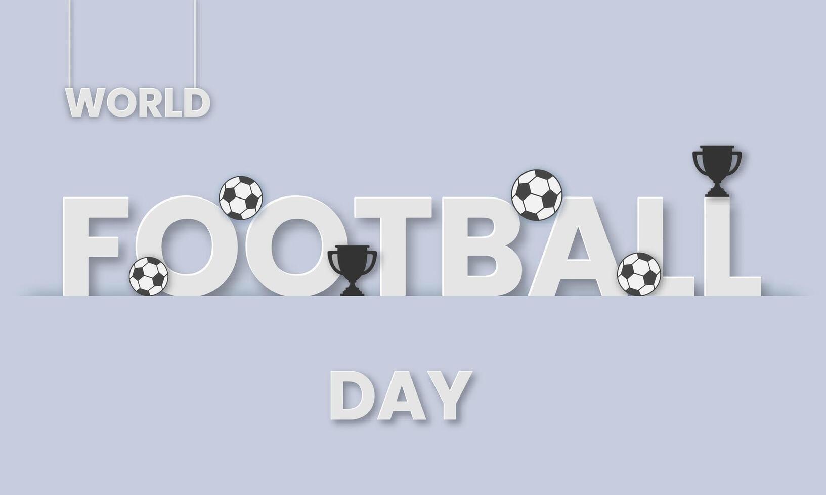 Welt Fußball Tag Illustration von 10 Dezember mit Licht Hintergrund. Papier Schnitt Stil. vektor