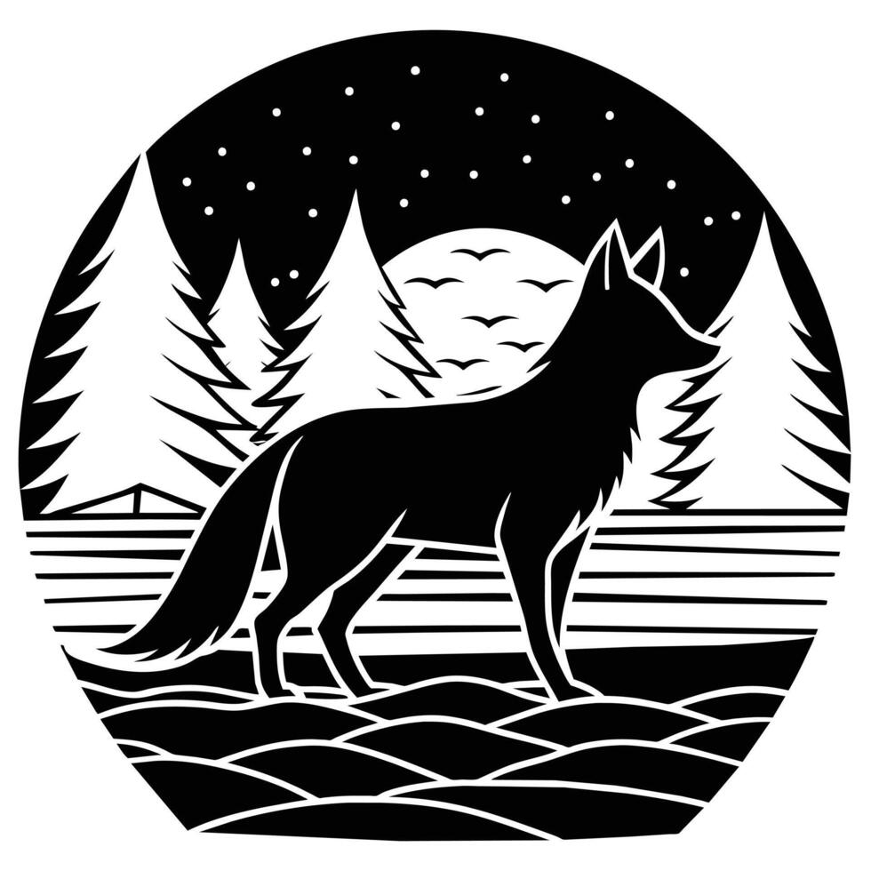 Wolf Symbol Illustration Satz. Tiere Illustration Zeichen Sammlung. wild Leben Symbol. vektor