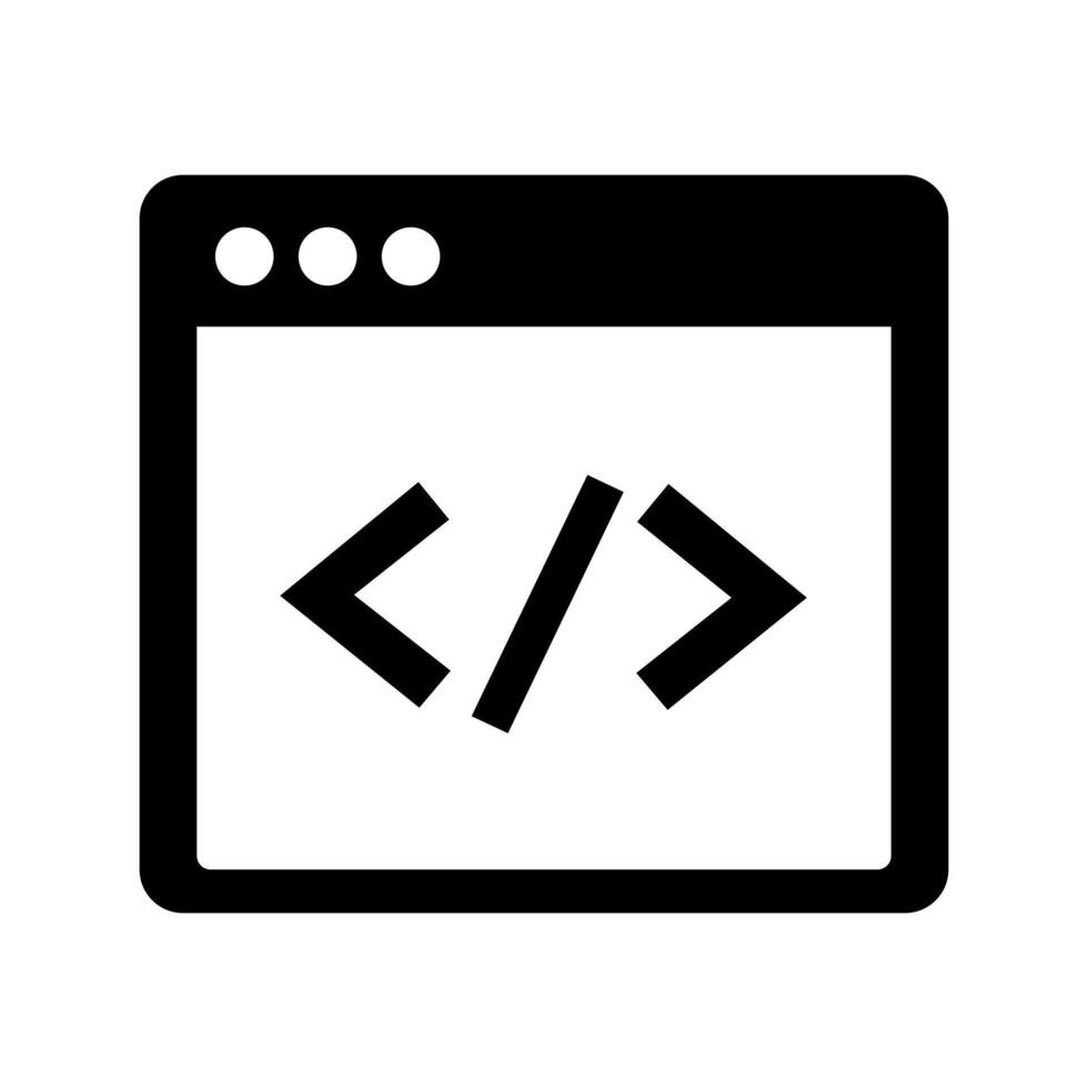 enkel programmering ikon. webb fönster. webb utveckling. vektor