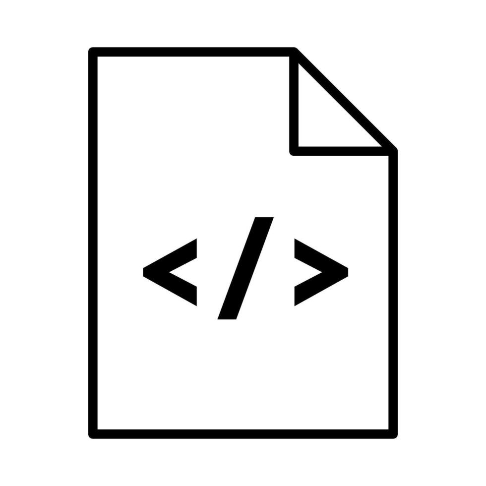 enkel programmering källa koda fil ikon. vektor