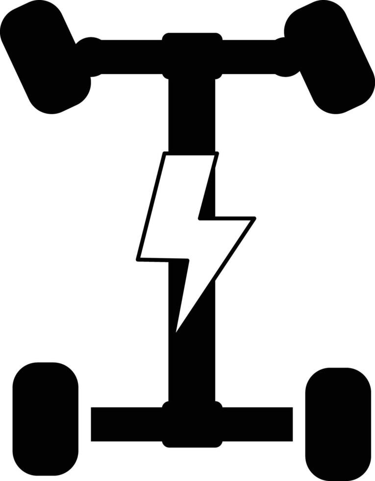 elektrisch Auto Chassis Symbol. ev Plattform Piktogramm unterzeichnen. eben Stil. vektor