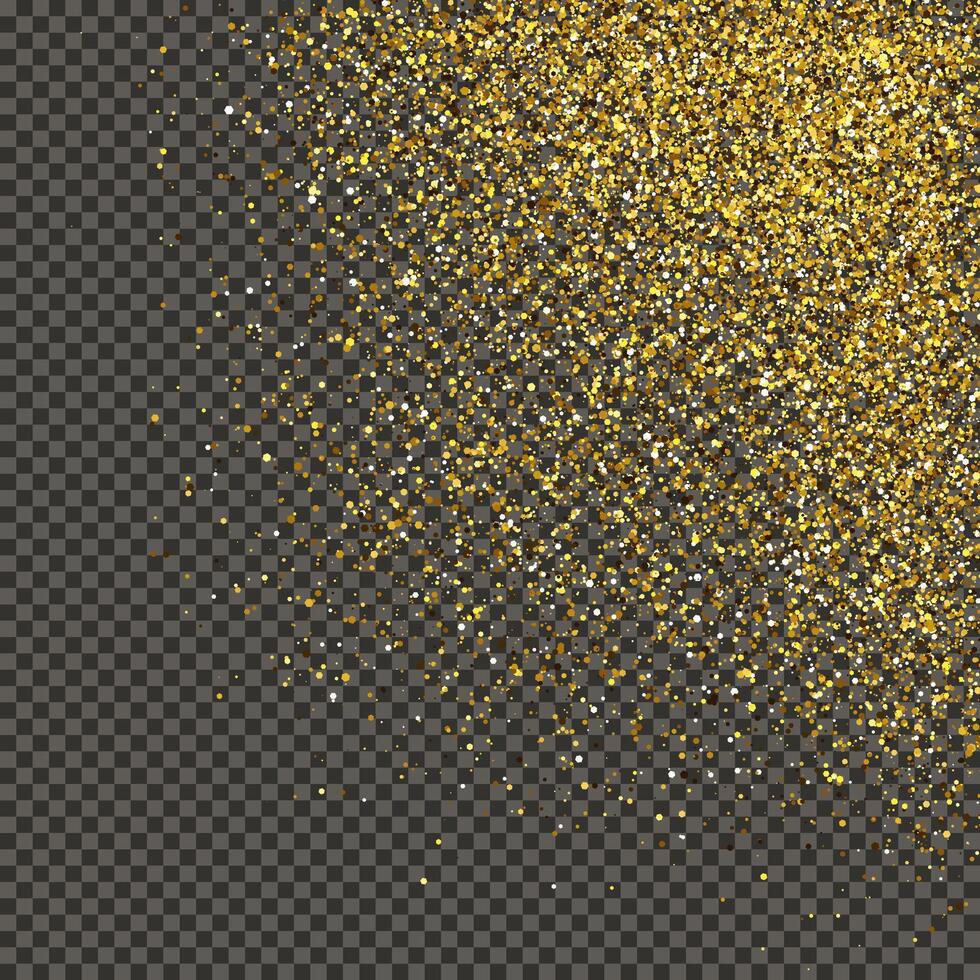 guld glittrande damm på en grå bakgrund. damm med guld glitter effekt och tömma Plats för din text. illustration vektor