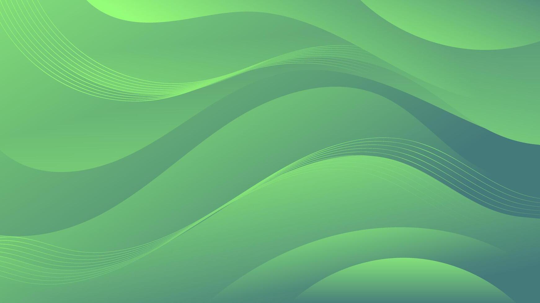 abstrakt bakgrund lutning vågor i nyanser av grön, varierar från ljus till mörk. mångsidig tillgång för hemsida bakgrunder, flygblad, affischer, och social media inlägg vektor