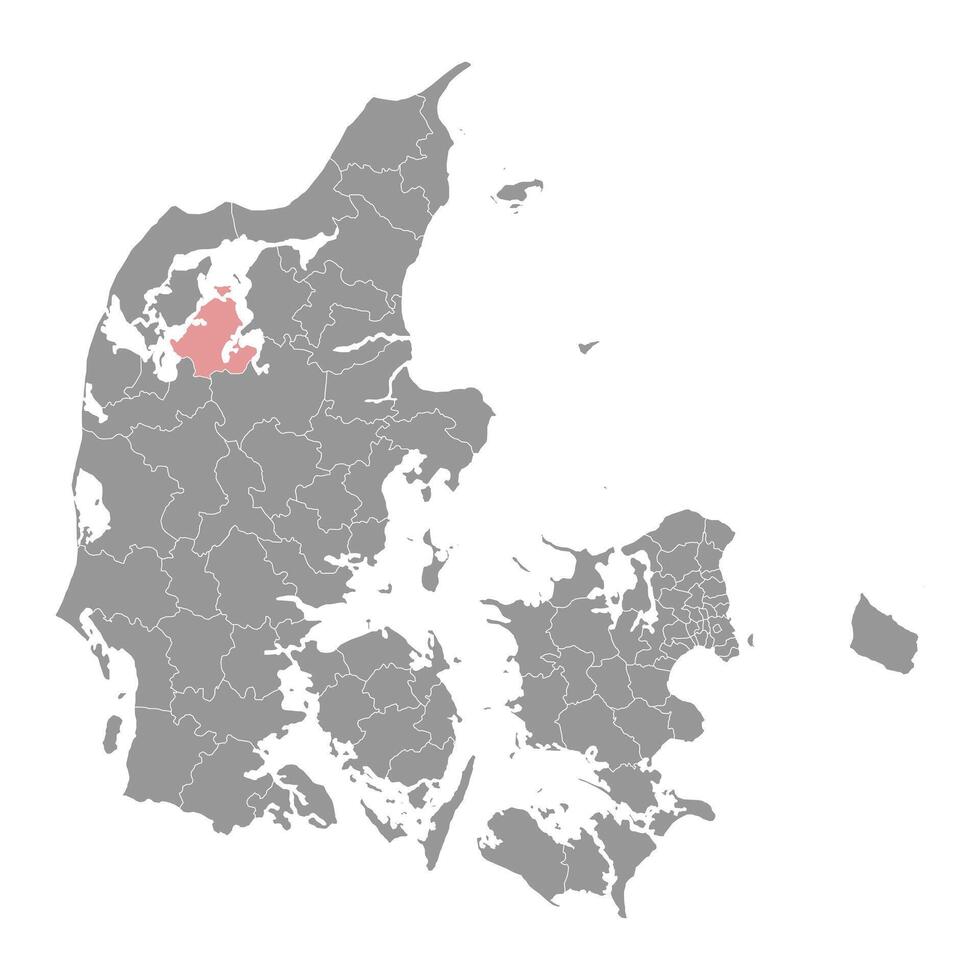 skiva kommun Karta, administrativ division av Danmark. illustration. vektor