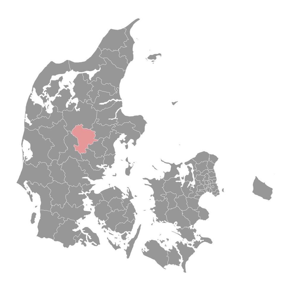 silkeborg kommun Karta, administrativ division av Danmark. illustration. vektor