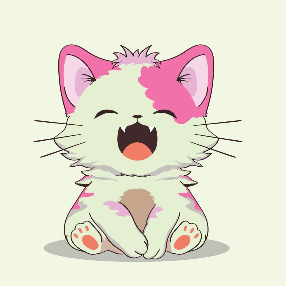 Anime Karikatur Zeichen süß Katzen im Frühling Bilder, glücklich Niedlich, Kunst, Tiere, Kätzchen, Haustiere, Grafik, Katzen vektor