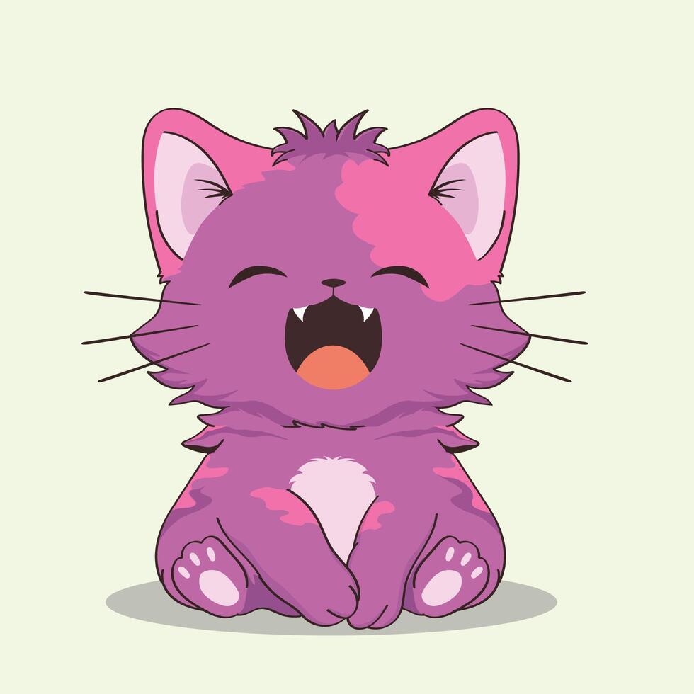 Anime Karikatur Zeichen süß Katzen im Frühling Bilder, glücklich Niedlich, Kunst, Tiere, Kätzchen, Haustiere, Grafik, Katzen vektor