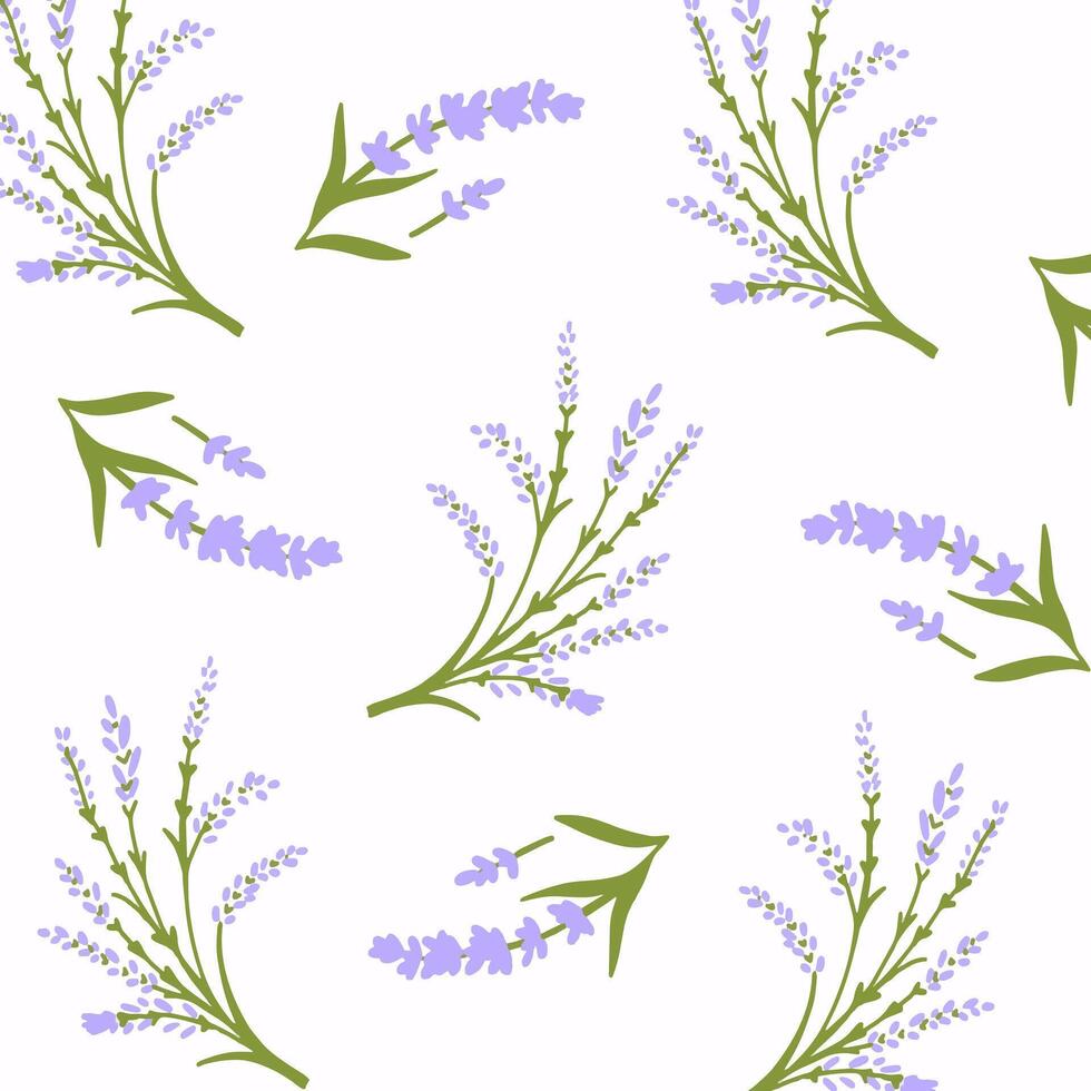 Lavendel Muster mit lila Blumen und Blatt. nahtlos Blumen- Hintergrund vektor