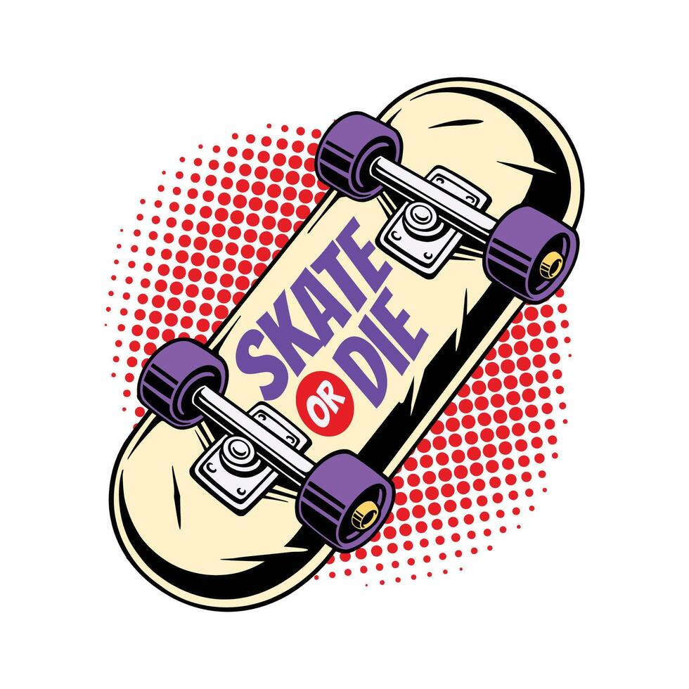 skateboard med skrifter under illustration för skridskoåkning industri vektor