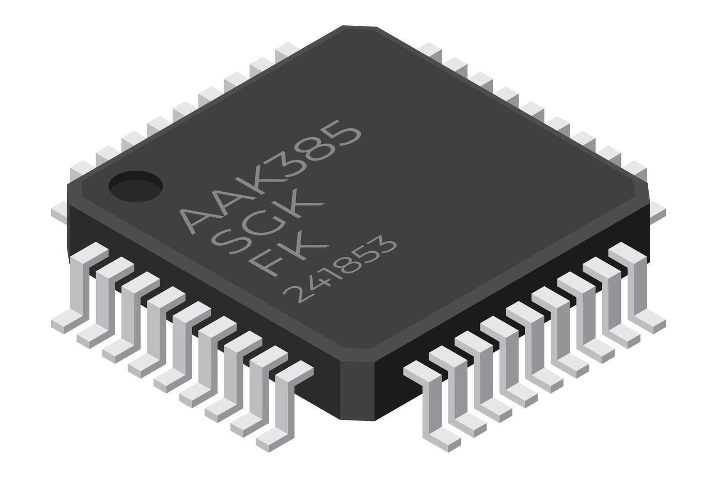 mikrochip dator elektronisk komponent. mikrochip ikon. isometrisk mikrochip. dator processor teknologi. mikro processor. illustration vektor