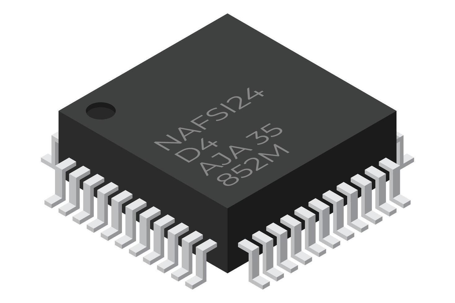 Mikrochip Computer elektronisch Komponente. Mikrochip Symbol. isometrisch Mikrochip. Computer Prozessor Technologie. Mikro Prozessor. Illustration vektor