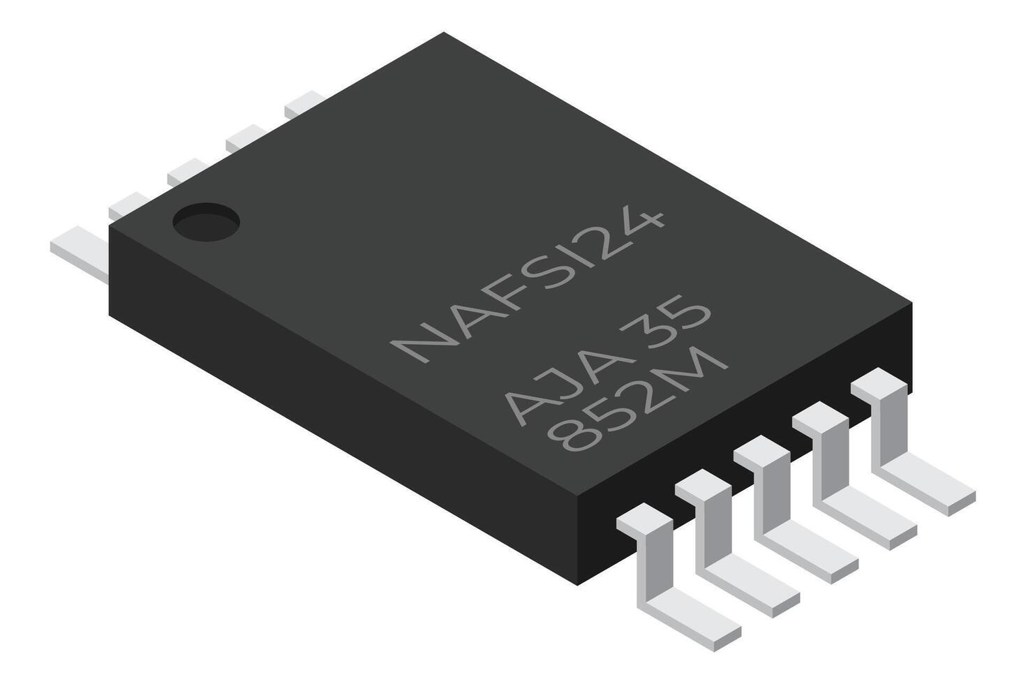 mikrochip dator elektronisk komponent. mikrochip ikon. isometrisk mikrochip. dator processor teknologi. mikro processor. illustration vektor