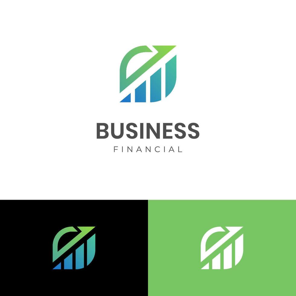 finanziell Wachstum oben Logo Symbol Design mit Blatt und Pfeil kombiniert zum Wirtschaft, Finanzen Grafik Element Symbol vektor