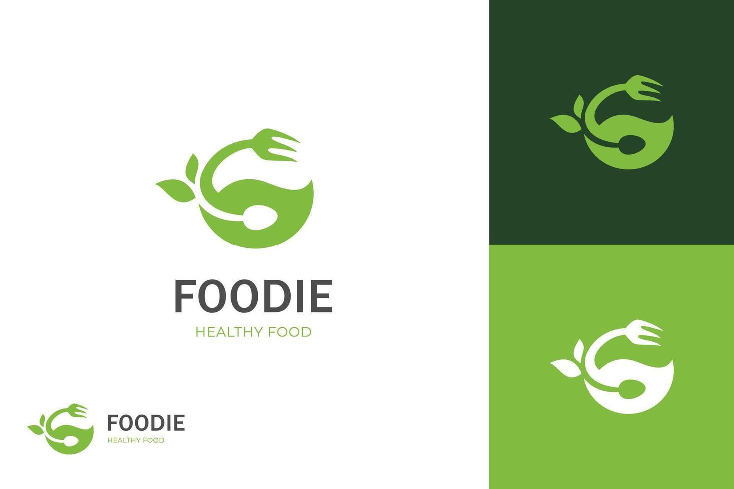 gesund Essen Logo Symbol Design mit Gabel und Löffel Grafik Element Symbol zum Gesundheit Restaurant Essen Logo Vorlage vektor