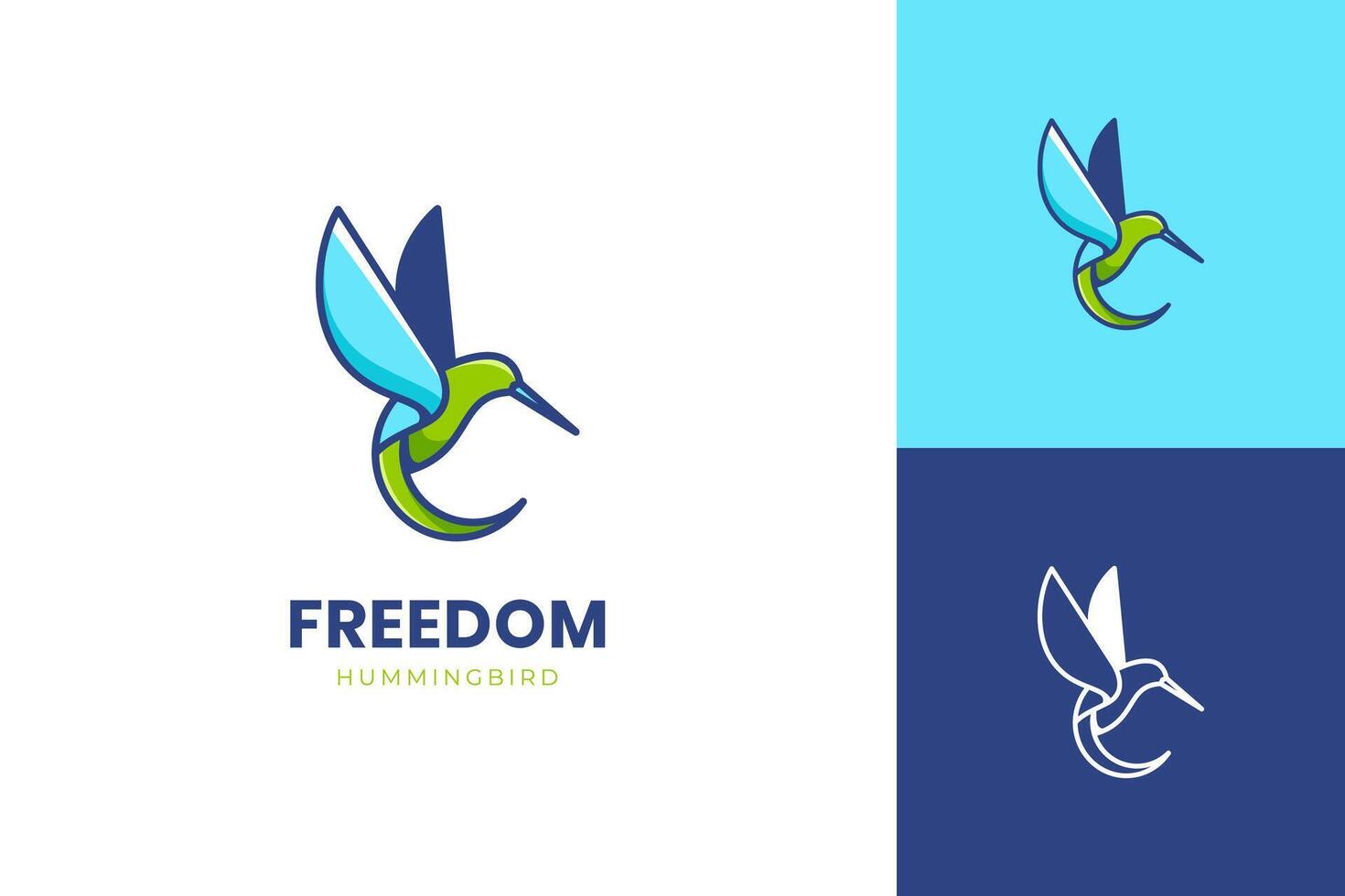 abstrakt fliegen Kolibri Logo Jahrgang. Schönheit Kolibri Vogel Logo Gliederung Symbol, Freiheit Vögel Logo Vorlage vektor