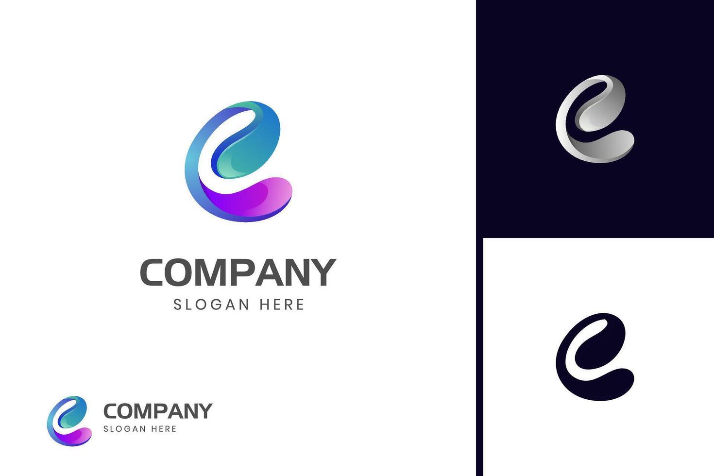 modern brev e abstrakt logotyp mall, färgrik, brev e logotyp för teknologi varumärke identitet symbol mark design vektor