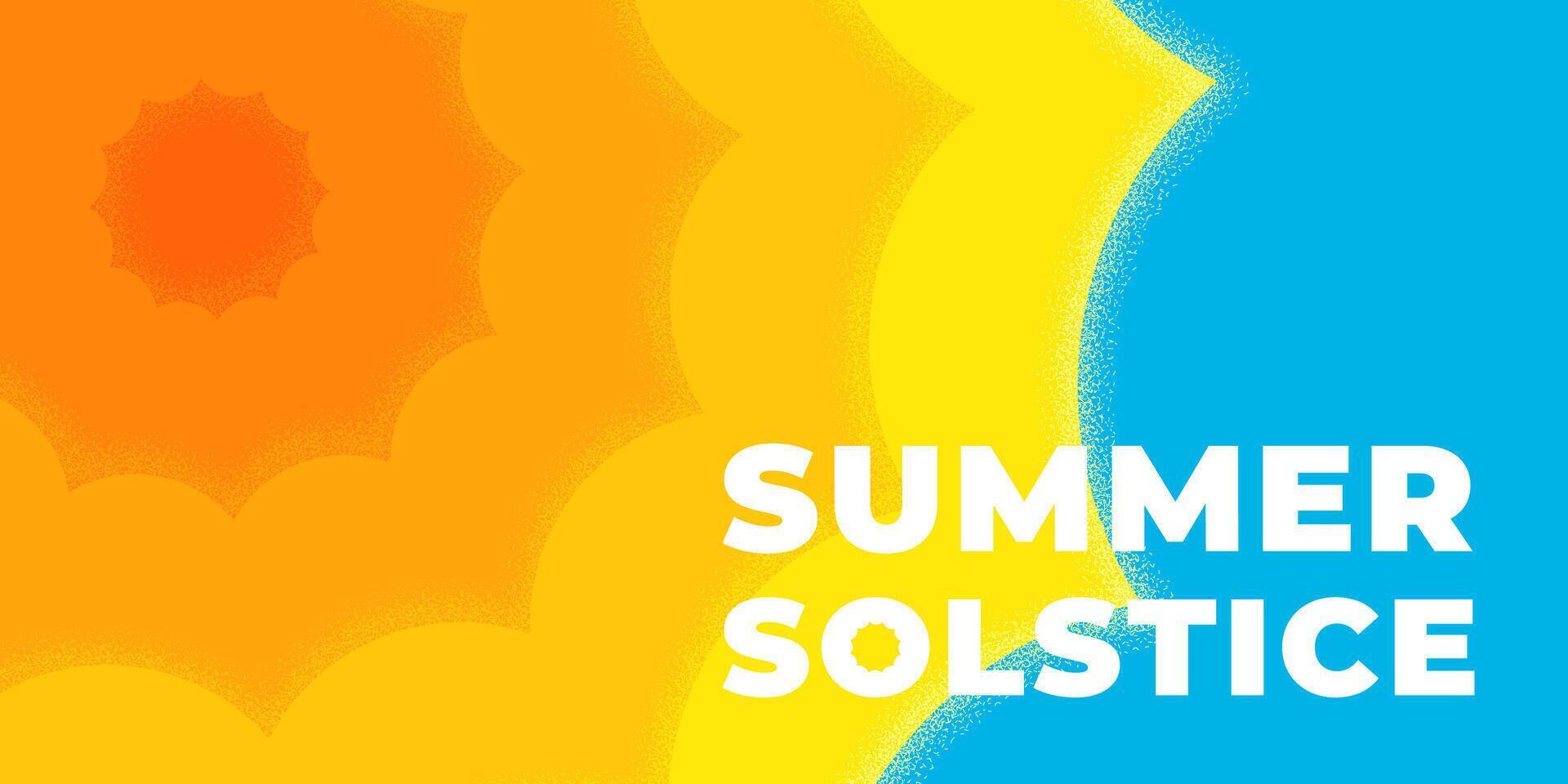 abstrakt retro minimal Sommer- Sonnenwende horizontal Banner. hell Sonne Tagundnachtgleiche Urlaub Jahrgang Poster. modisch minimalistisch Plakat. Sommer eps Design Vorlage vektor