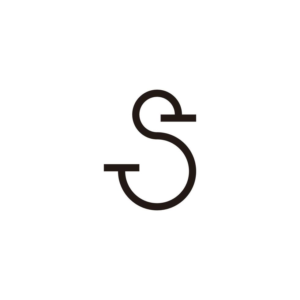 brev s unik geometrisk symbol enkel logotyp vektor