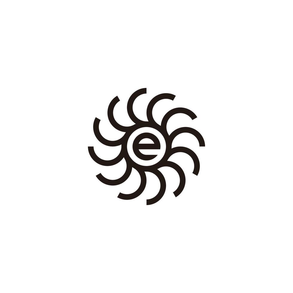 Brief e im Kreis, Technologie geometrisch Symbol einfach Logo vektor