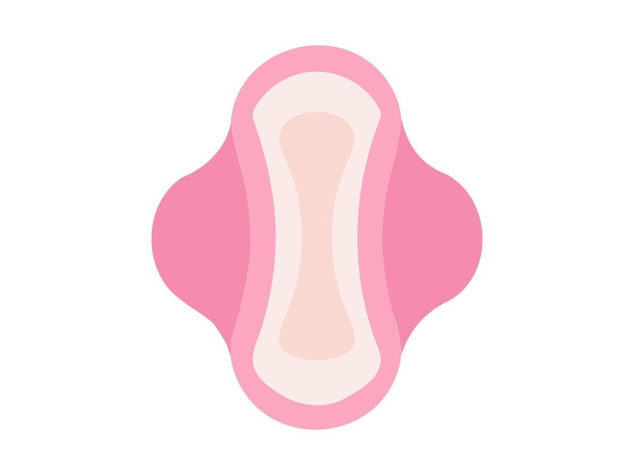 Rosa sanitär Pad mit Flügel. Illustration von ein sanitär Serviette. feminin Menstruation- Pad isoliert auf Weiß Backgrund. Konzept von Menstruation- Pflege, persönlich Hygiene, Damen Gesundheit wesentliche. vektor