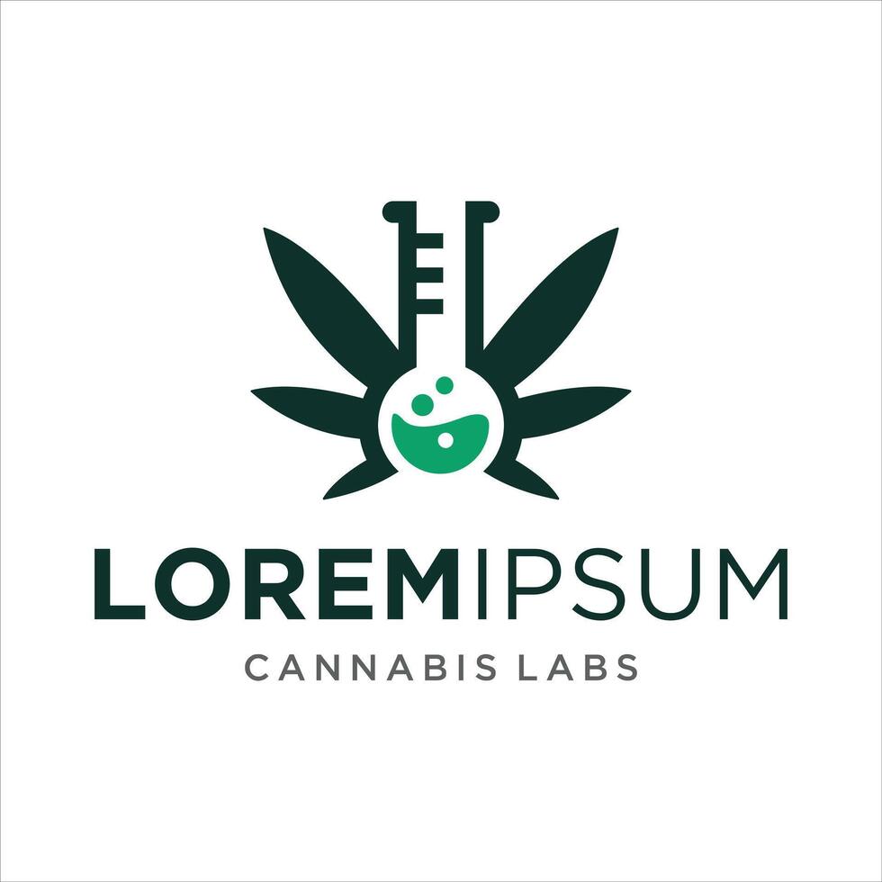 Cannabis Labor Logo Design Vorlage vektor