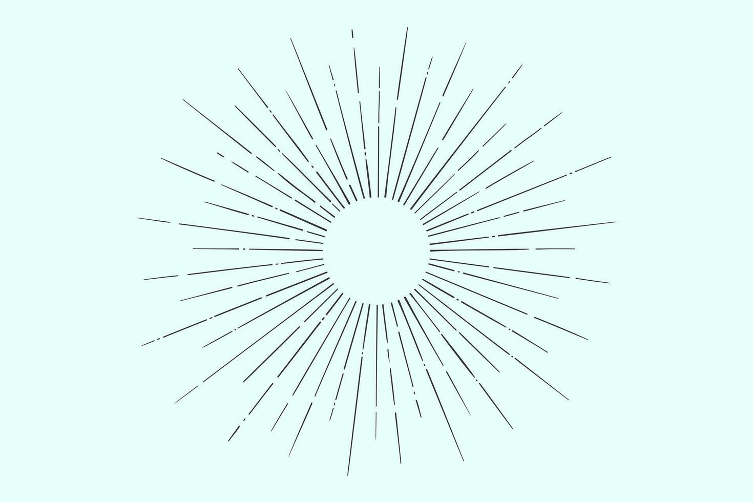 linear Zeichnung von Licht Strahlen, Sunburst vektor