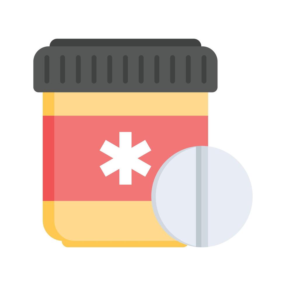 Medizin Krug mit Tablette, Konzept Symbol von Drogen, Apotheke Design vektor