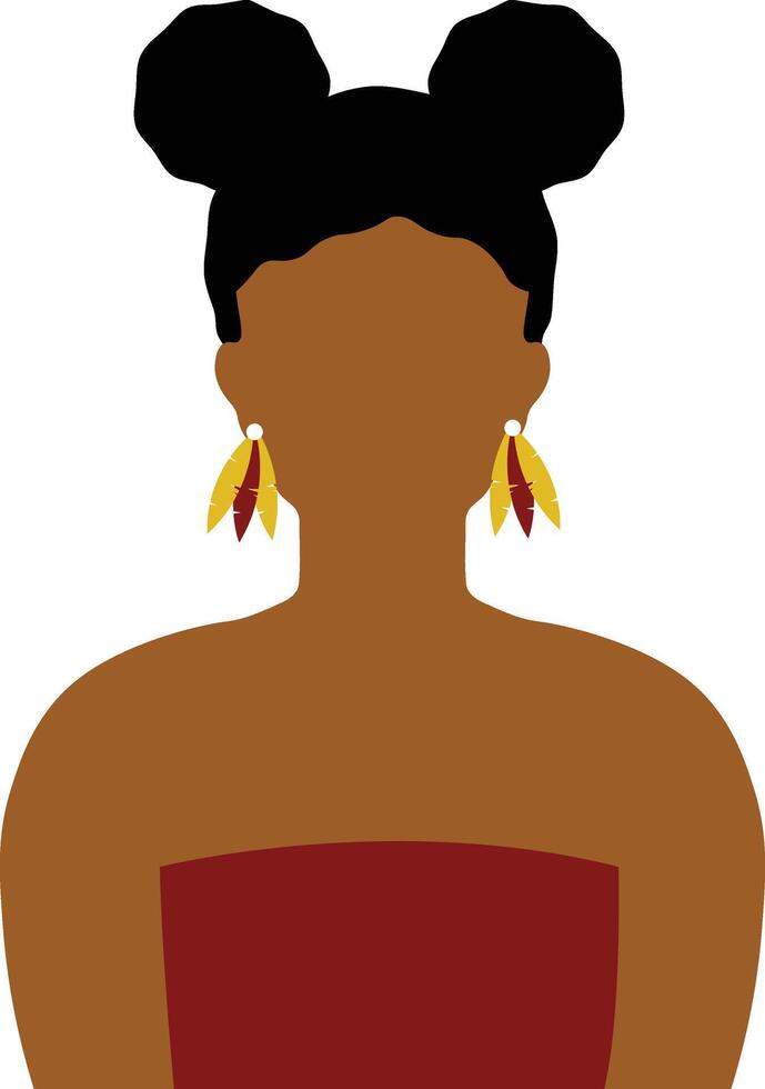 afrikansk kvinna avatar i platt design. isolerat illustration på vit bakgrund. vektor