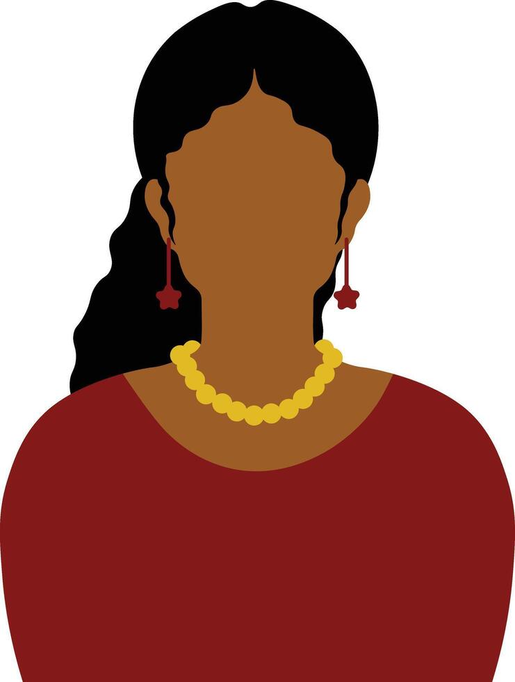 afrikansk kvinna avatar i platt design. isolerat illustration på vit bakgrund. vektor