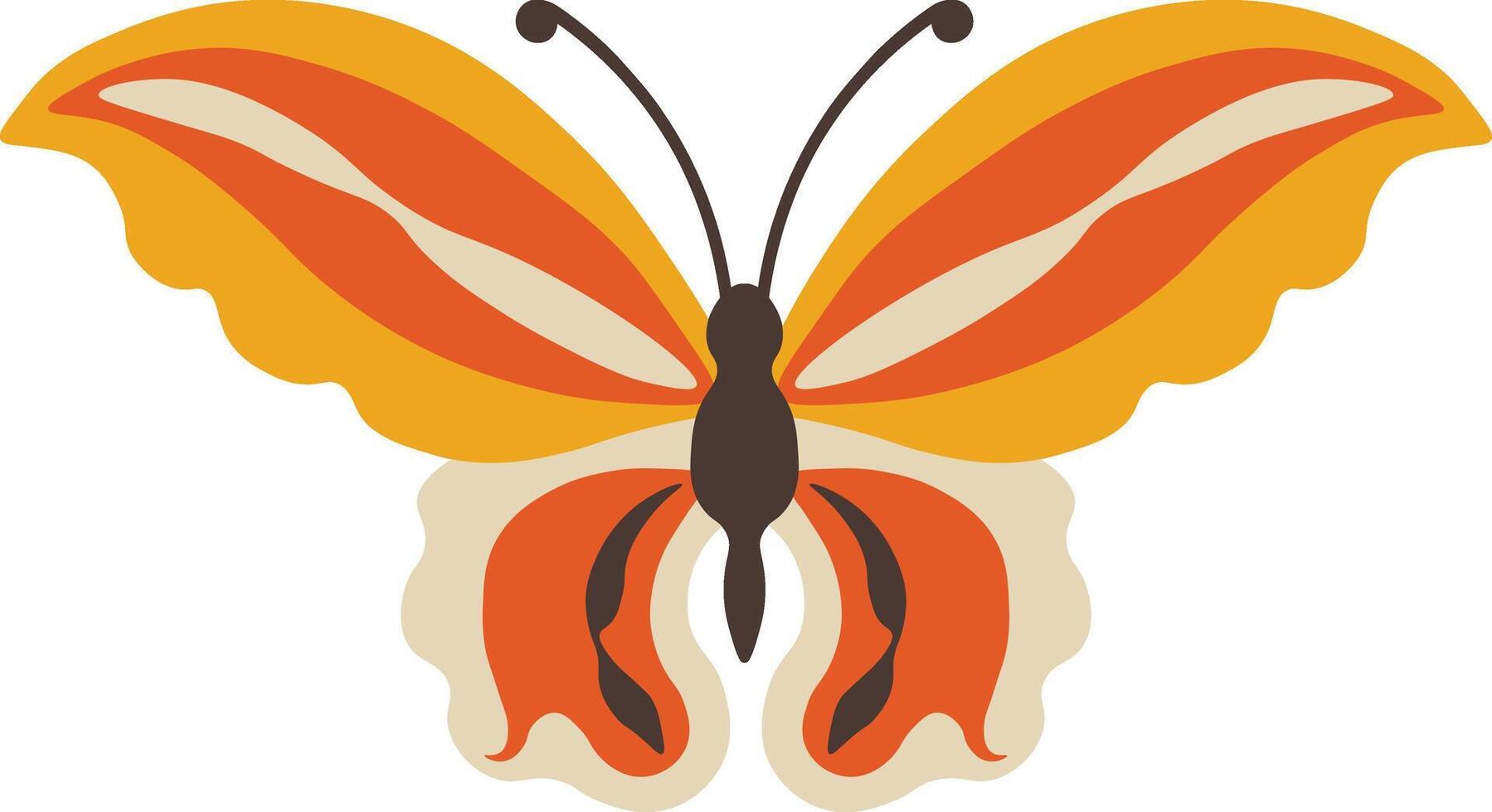 bezaubernd Schmetterling Illustration mit abstrakt Muster Design, schön Schmetterling Symbol. vektor