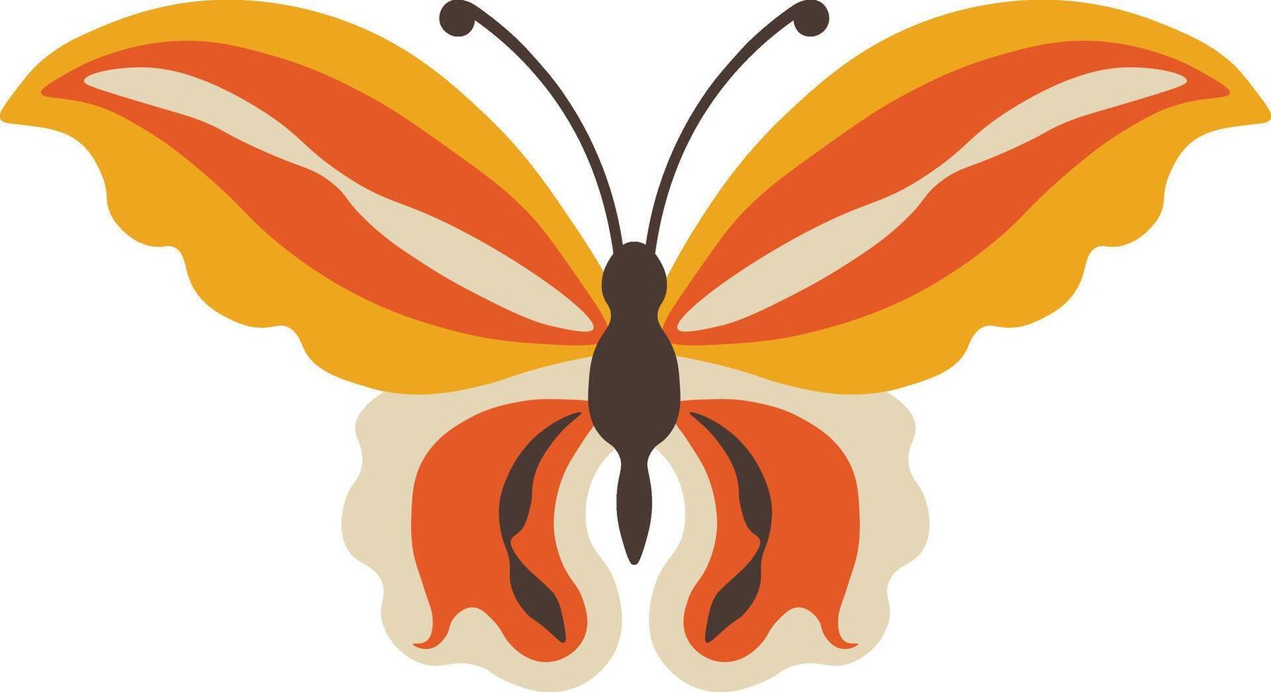 förtjusande fjäril illustration med abstrakt mönster design, skön fjäril ikon. vektor