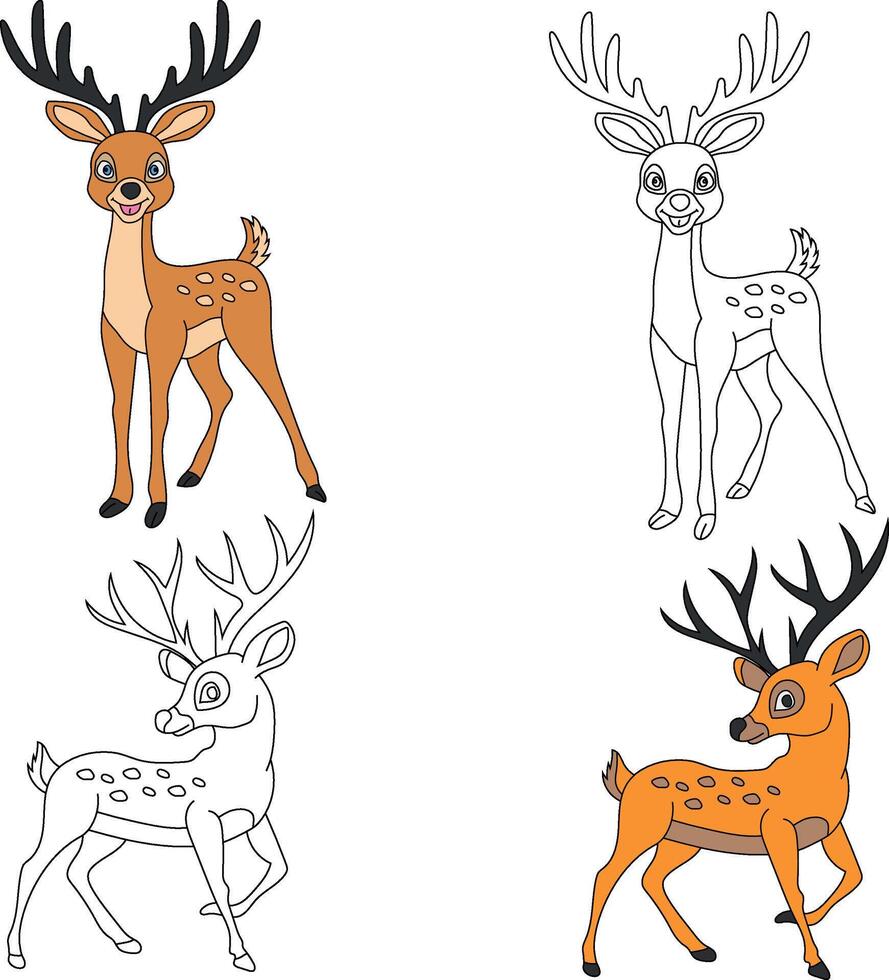 Hirsch Clip Art. wild Tiere Clip Art Sammlung zum Liebhaber von Dschungel und Tierwelt. diese einstellen werden Sein ein perfekt Zusatz zu Ihre Safari und Zoo-Themen Projekte. vektor