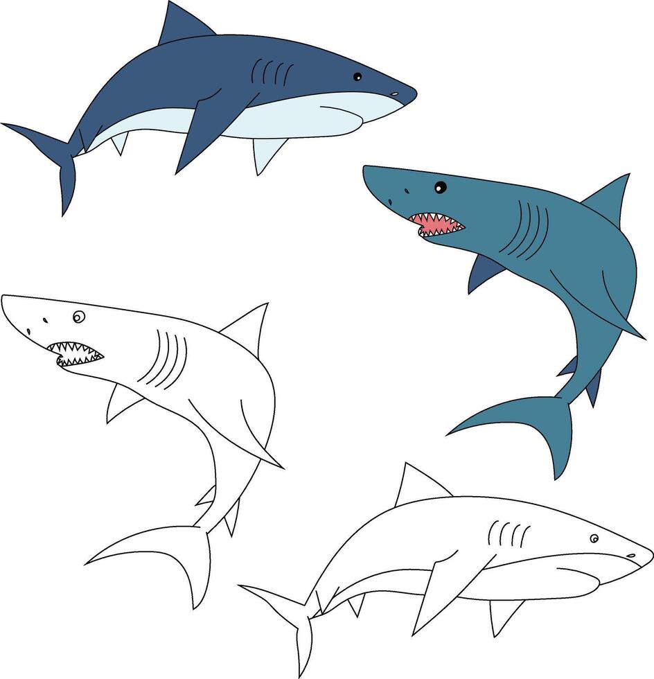 haj ClipArt. vatten- djur- ClipArt för älskande av under vattnet hav djur, marin liv, och hav liv vektor