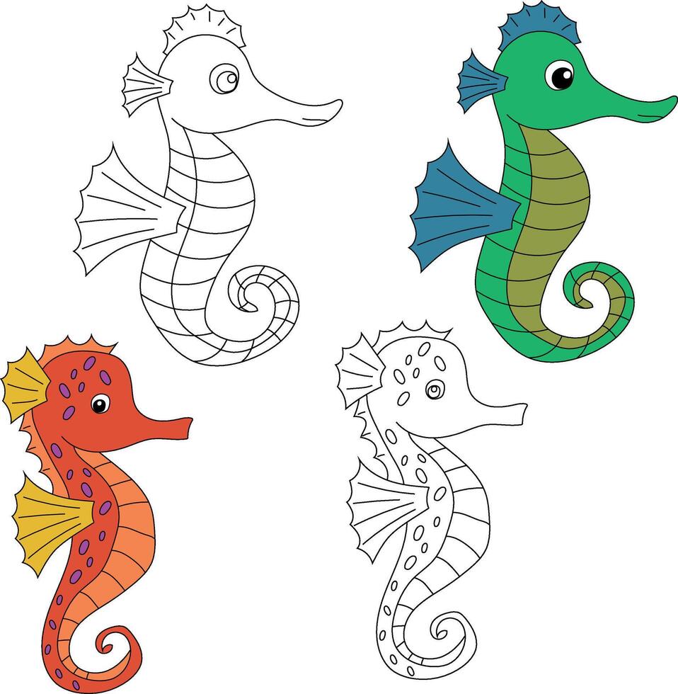 Seepferdchen Clip Art. Wasser- Tier Clip Art zum Liebhaber von unter Wasser Meer Tiere, Marine Leben, und Meer Leben vektor