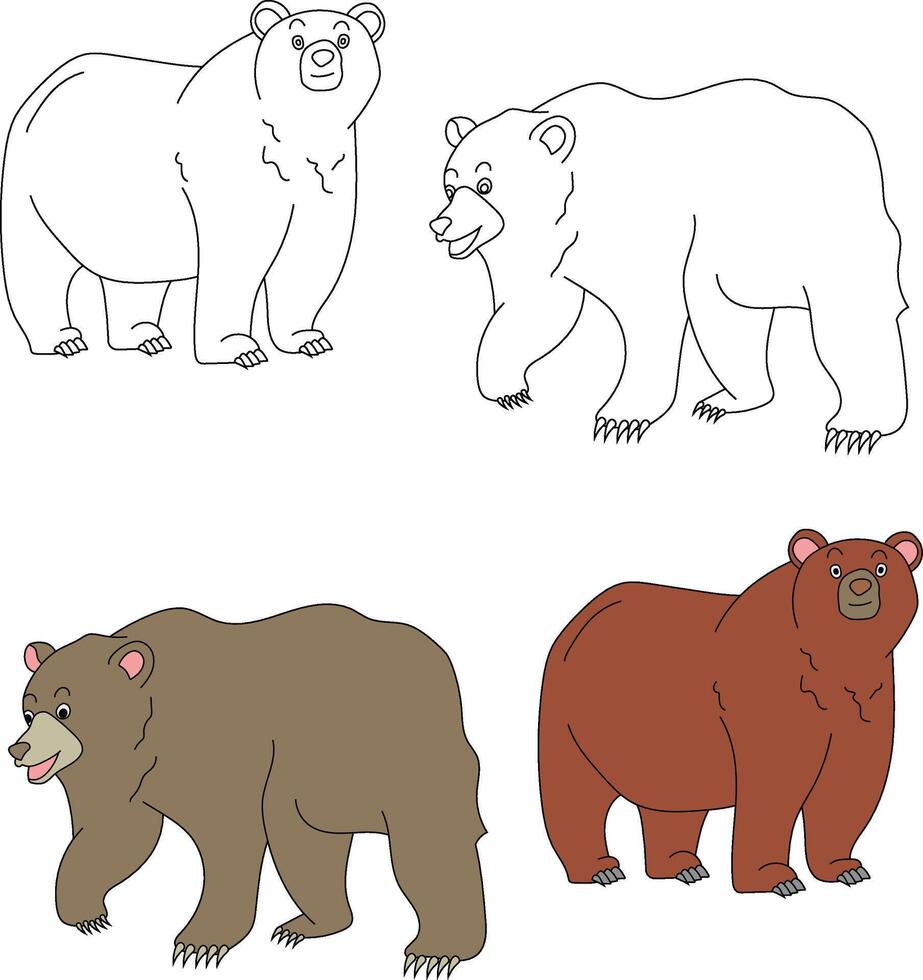 Bär Clip Art. wild Tiere Clip Art Sammlung zum Liebhaber von Dschungel und Tierwelt. diese einstellen werden Sein ein perfekt Zusatz zu Ihre Safari und Zoo-Themen Projekte. vektor