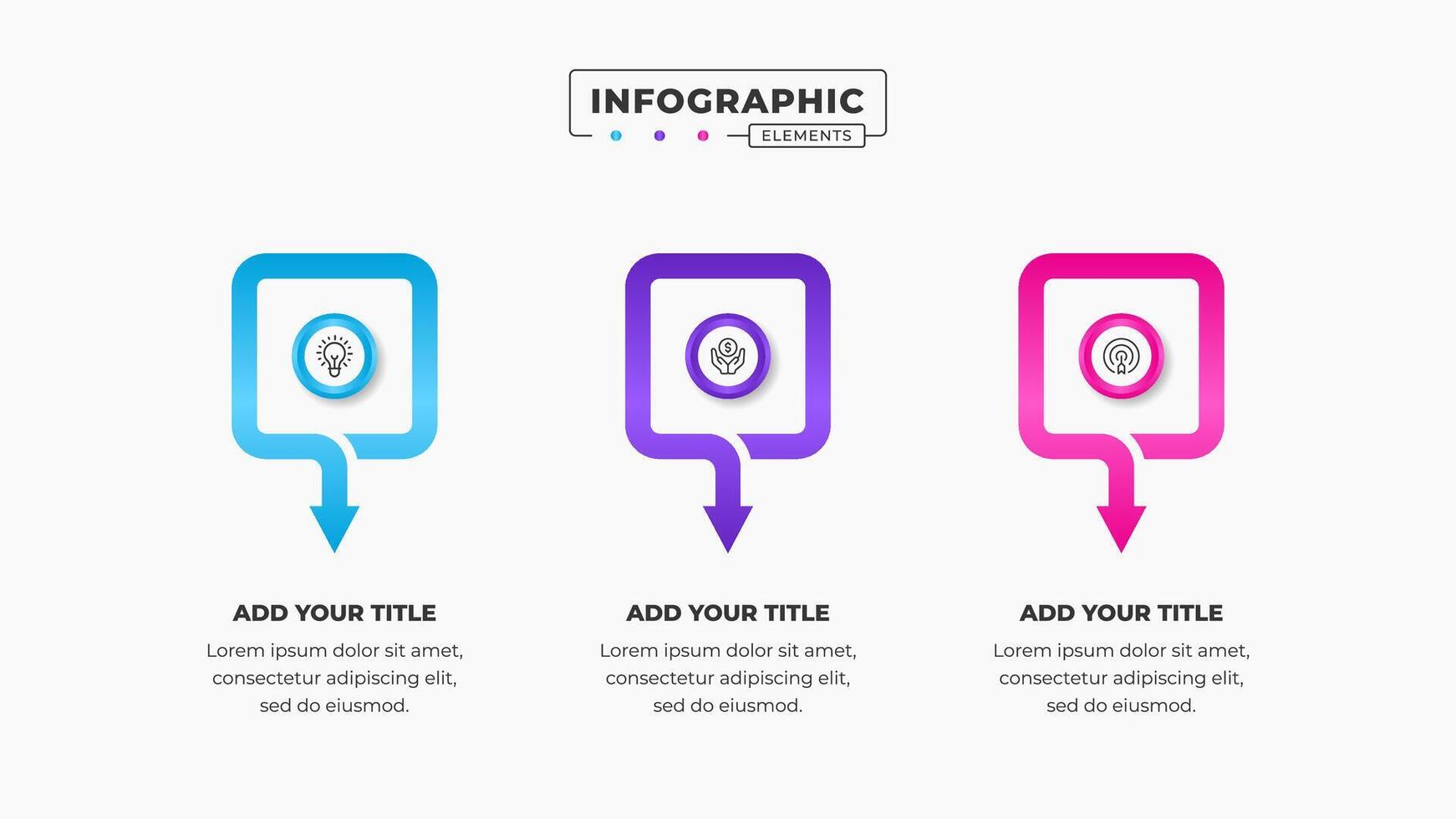 Geschäft Pfeil Infografik Präsentation Design Vorlage mit 3 Schritte oder Optionen vektor