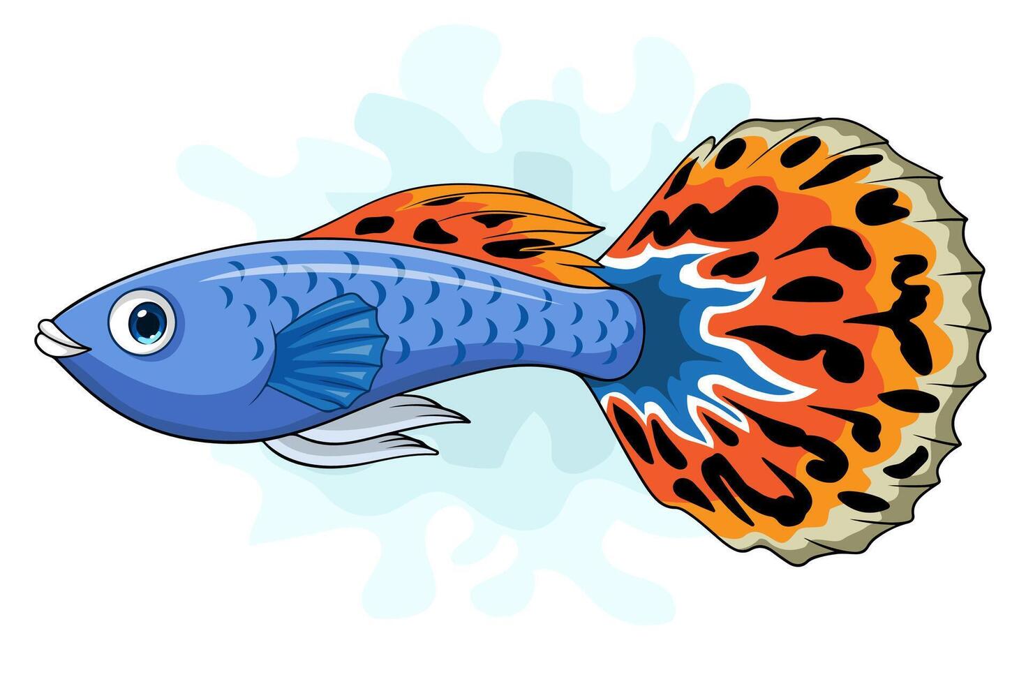 Karikatur Guppy Fisch auf Weiß Hintergrund vektor