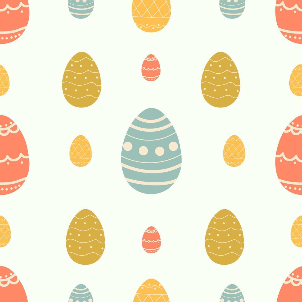 sömlös mönster med påsk ägg. traditionell religiös påsk symboler. mall för tyg, tapet, omslag papper vektor