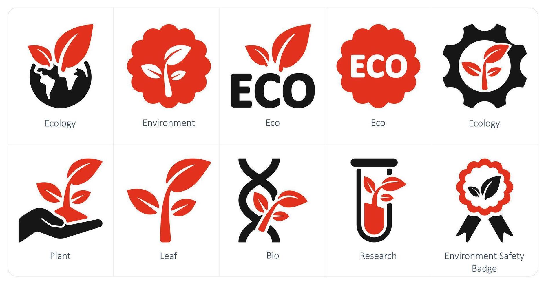 ein einstellen von 10 Ökologie Symbole wie Ökologie, Umfeld, Öko vektor