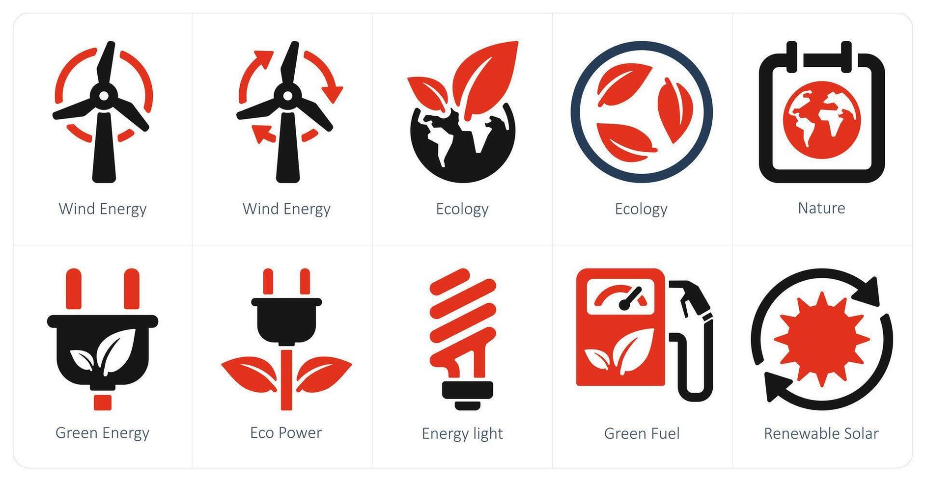 en uppsättning av 10 ekologi ikoner som vind energi, ekologi, natur vektor