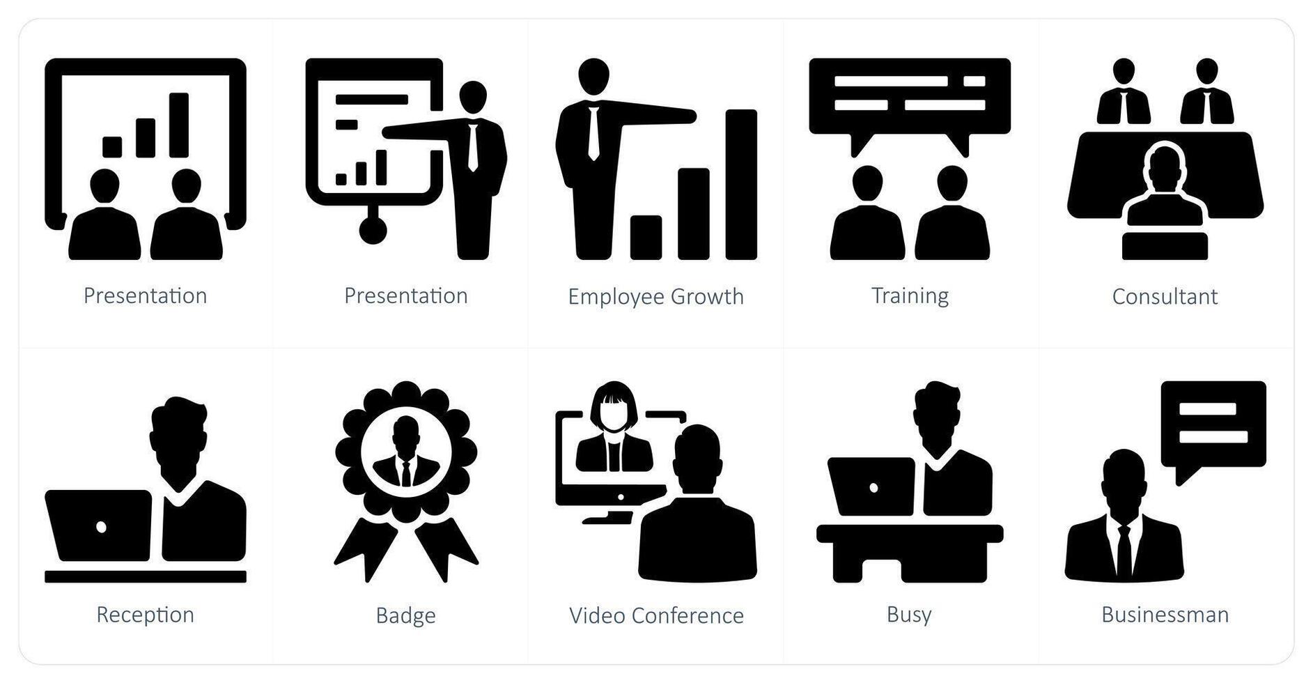 en uppsättning av 10 mänsklig Resurser ikoner som presentation, anställd tillväxt, Träning vektor