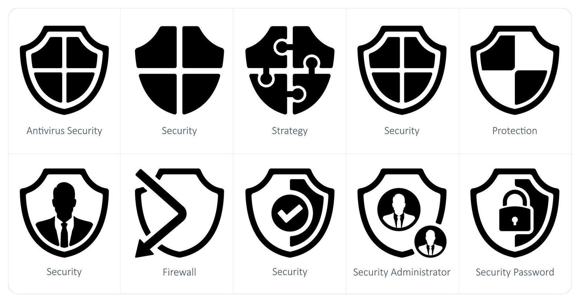 en uppsättning av 10 säkerhet ikoner som antivirus säkerhet, säkerhet, strategi vektor