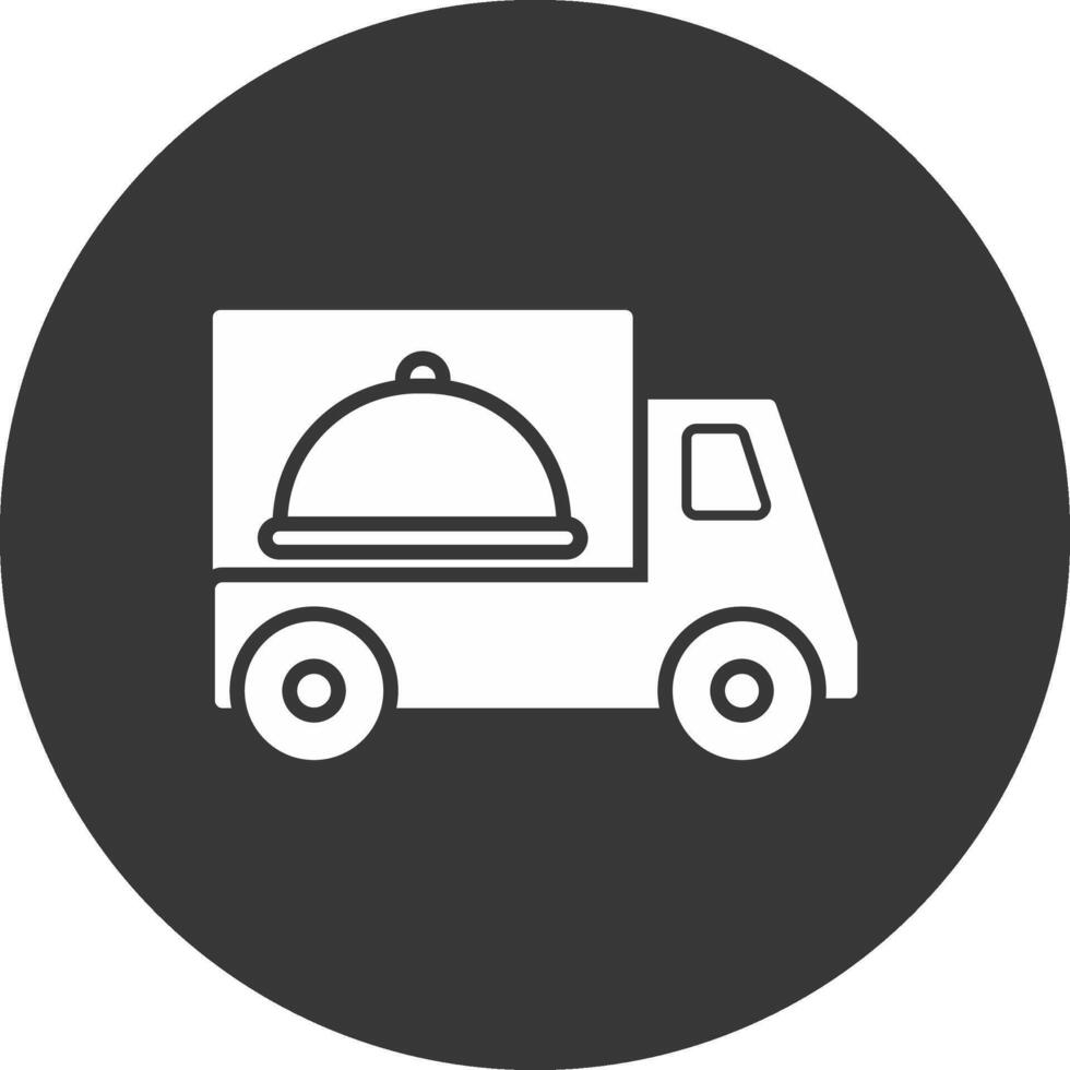 Lebensmittellieferung Glyphe umgekehrtes Symbol vektor