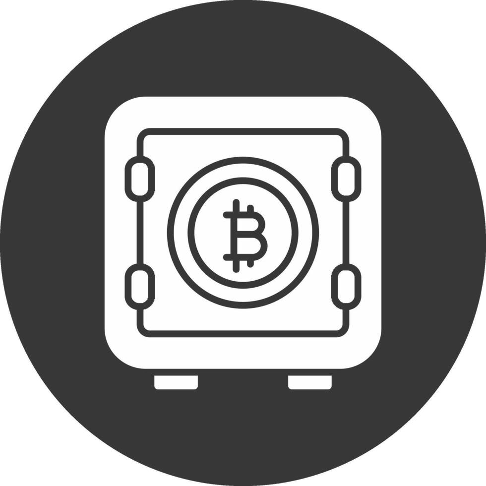 bitcoin lagring glyf omvänd ikon vektor