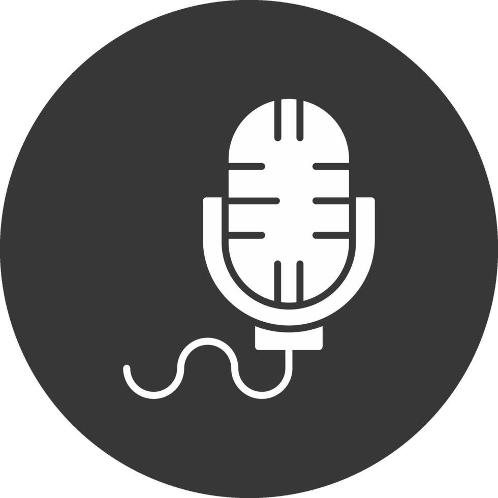Mikrofon-Glyphe invertiertes Symbol vektor