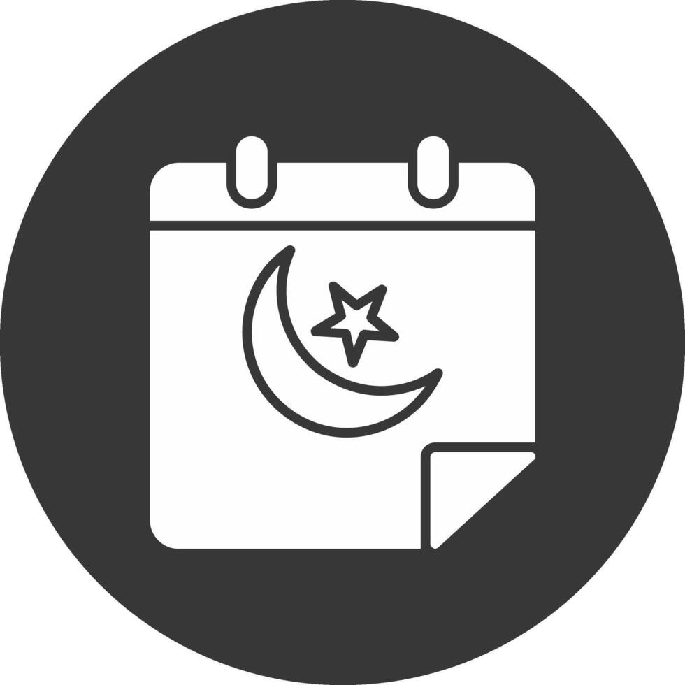 Kalender-Glyphe invertiertes Symbol vektor