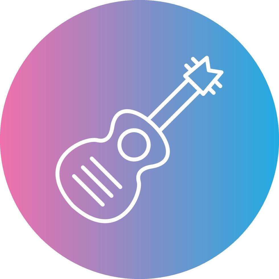 gitarr linje lutning cirkel ikon vektor