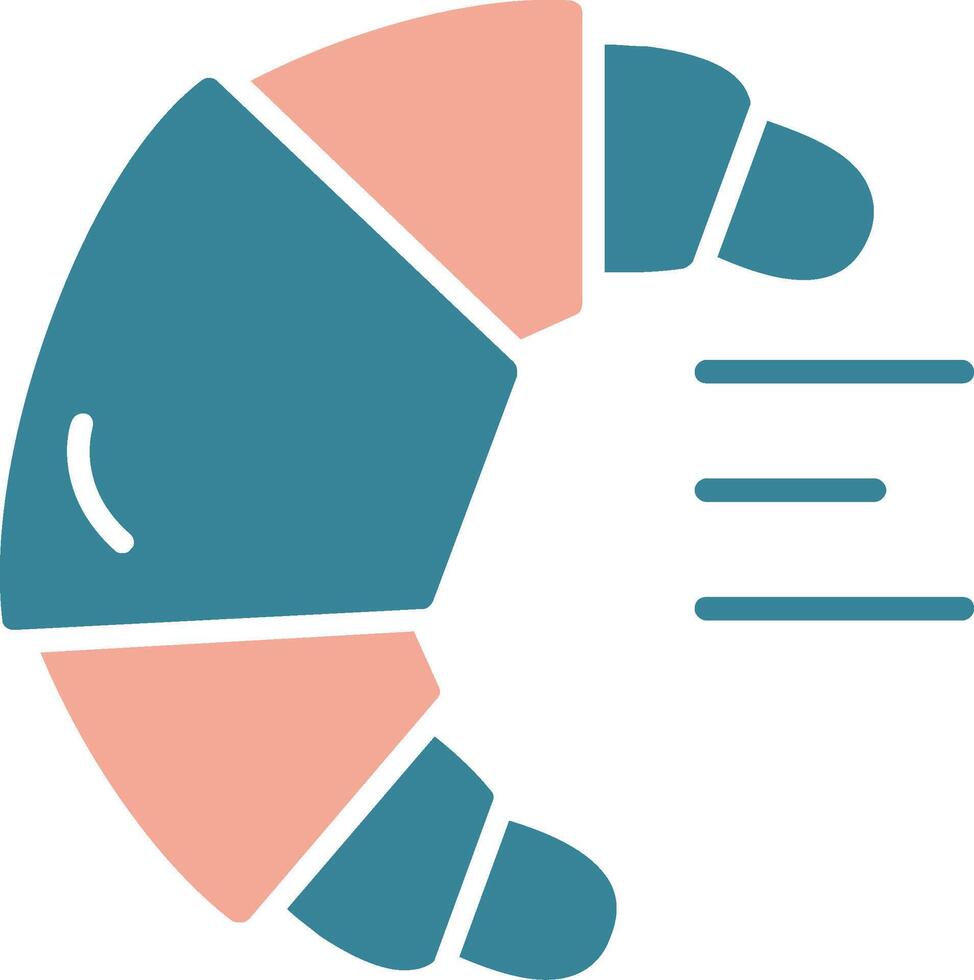 croissant glyf tvåfärgad ikon vektor